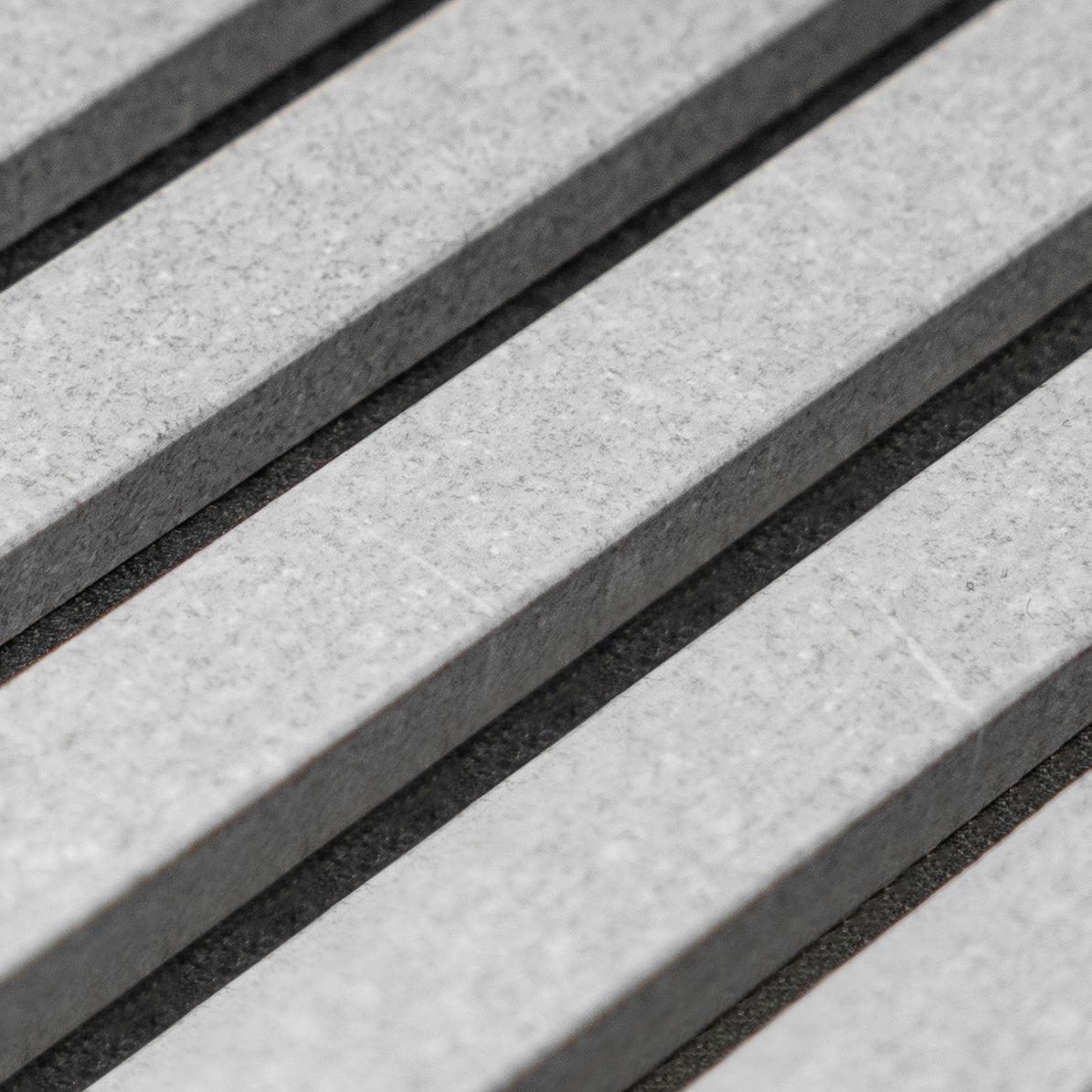 Akupanel | Acoustic Panel / Colored, Industrial / Concrete, Black Felt, 240 x 60 cm